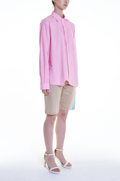 Elioliver Collection- Asymmetry Details Cotton Shirt - Pink - Johan Ku Shop