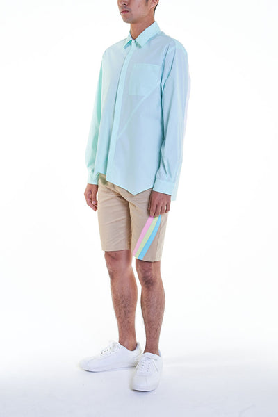 Elioliver Collection- Asymmetry Details Cotton Shirt - Powder Blue - Johan Ku Shop