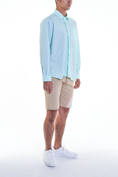 Elioliver Collection- Asymmetry Details Cotton Shirt - Powder Blue - Johan Ku Shop