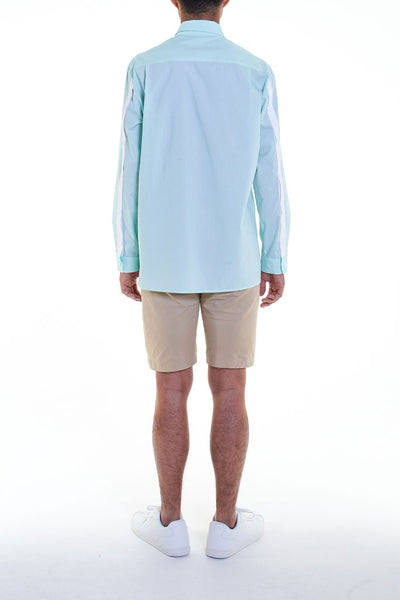 Elioliver Collection- Asymmetry Details Cotton Shirt - Powder Blue - Johan Ku Shop