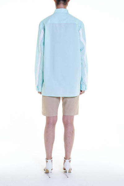 Elioliver Collection- Asymmetry Details Cotton Shirt - Powder Blue - Johan Ku Shop