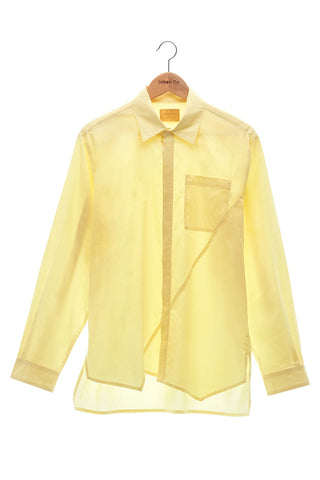 Elioliver Collection- Asymmetry Details Cotton Shirt - Light Yellow - Johan Ku Shop