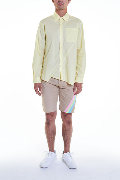 Elioliver Collection- Asymmetry Details Cotton Shirt - Light Yellow - Johan Ku Shop