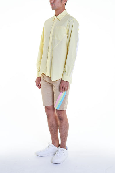 Elioliver Collection- Asymmetry Details Cotton Shirt - Light Yellow - Johan Ku Shop