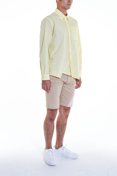 Elioliver Collection- Asymmetry Details Cotton Shirt - Light Yellow - Johan Ku Shop