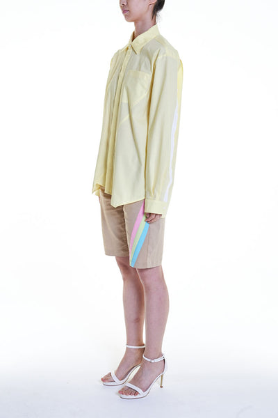 Elioliver Collection- Asymmetry Details Cotton Shirt - Light Yellow - Johan Ku Shop