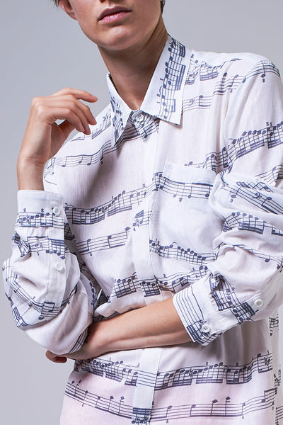Elioliver Collection- Music Note Printed Shirt - Johan Ku Shop