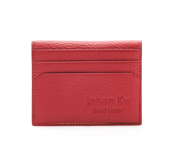 Elliot Collection - Rainbow Colour Stitch Leather Card Holder - Johan Ku Shop