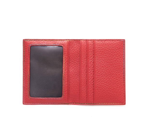 Elliot Collection - Rainbow Colour Stitch Leather Card Holder - Johan Ku Shop