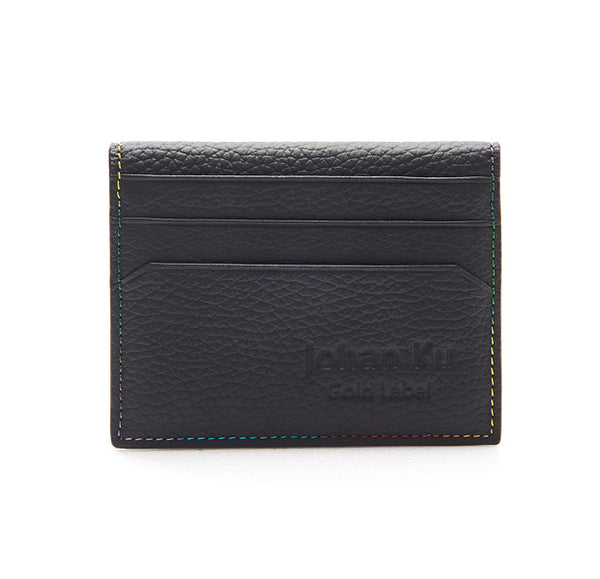Elliot Collection - Rainbow Colour Stitch Leather Card Holder - Johan Ku Shop