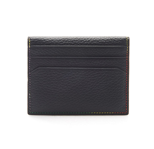 Elliot Collection - Rainbow Colour Stitch Leather Card Holder - Johan Ku Shop