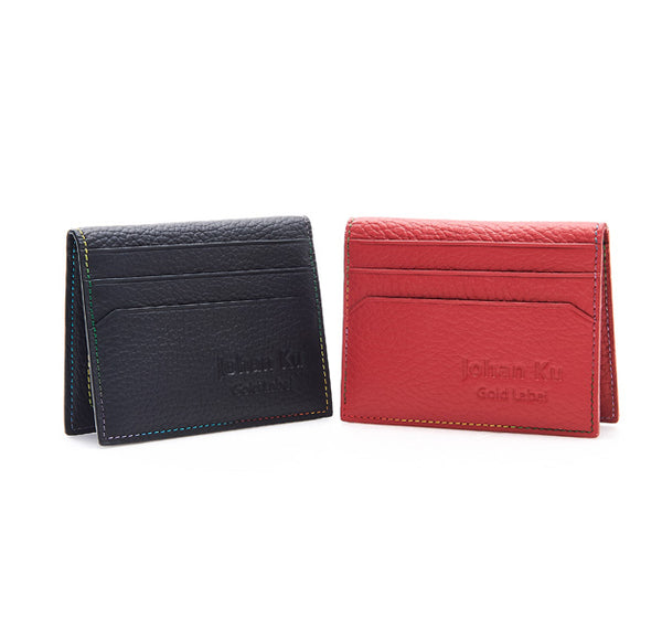 Elliot Collection - Rainbow Colour Stitch Leather Card Holder - Johan Ku Shop