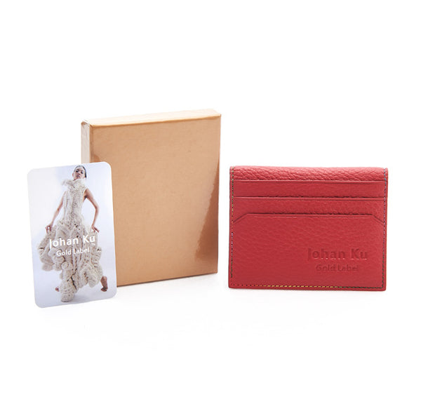 Elliot Collection - Rainbow Colour Stitch Leather Card Holder - Johan Ku Shop