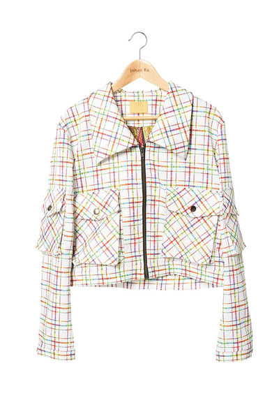Elliot Collection- Lighter Plaid Print Jacket - Johan Ku Shop