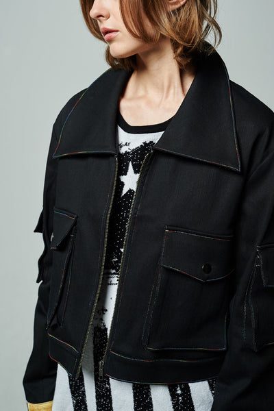 Elliot Collection- Rainbow Stitches Denim Jacket - Johan Ku Shop