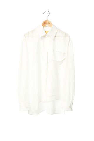 Elliot Collection- Rainbow Colour Stitches Asymmetric Details Oversize Shirt - Johan Ku Shop