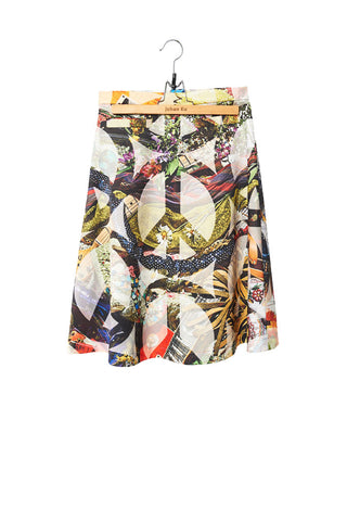 Elliot Collection- Woodstock Inspired Print A-Line Skirt - Johan Ku Shop