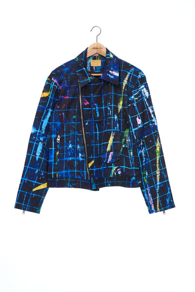 "The Painters" Collection- Cutting Mat Printed Biker Jacket