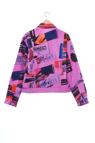 "The Painters" Collection- Painting Tools Pink Printed Jacket