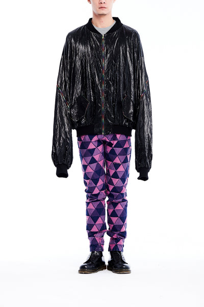 Sean Collection- BPM Inspired Patent Leather Effect Over-sized Jacket.