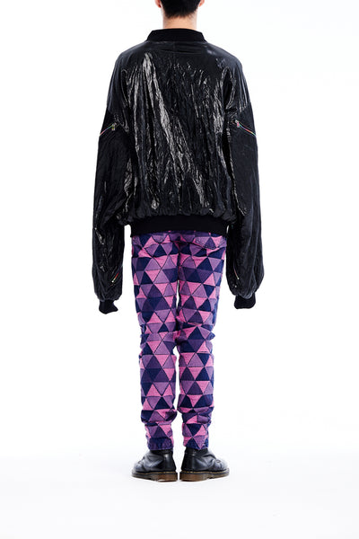 Sean Collection- BPM Inspired Patent Leather Effect Over-sized Jacket.