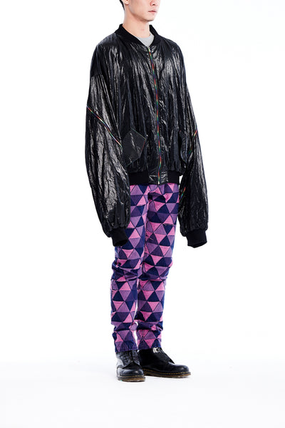 Sean Collection- BPM Inspired Patent Leather Effect Over-sized Jacket.