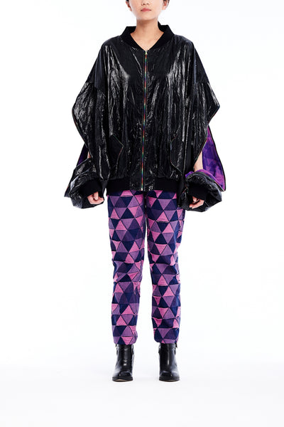 Sean Collection- BPM Inspired Patent Leather Effect Over-sized Jacket.