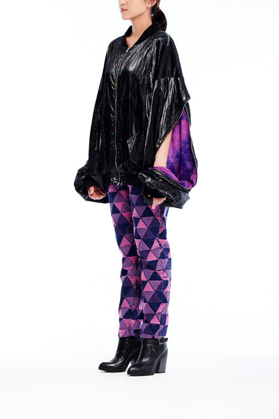 Sean Collection- BPM Inspired Patent Leather Effect Over-sized Jacket.