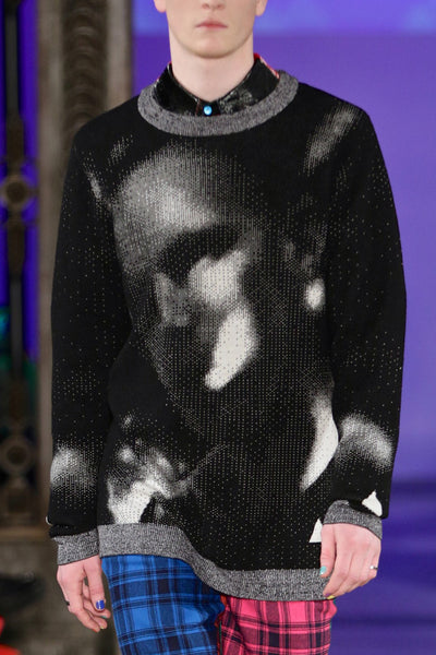Sean Collection- BPM Image Graphic Jacquard Knitwear- B/W