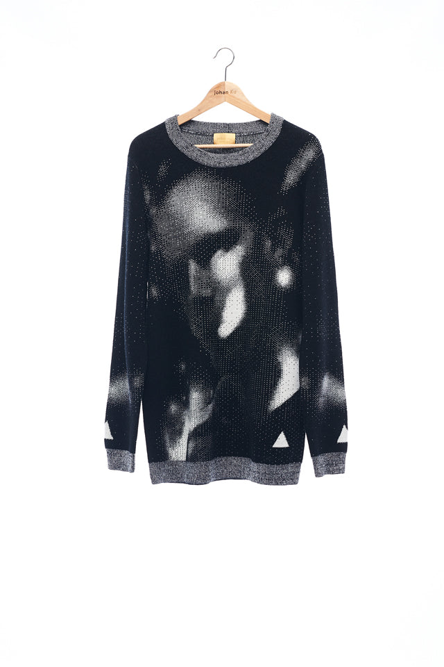 Sean Collection- BPM Image Graphic Jacquard Knitwear- B/W