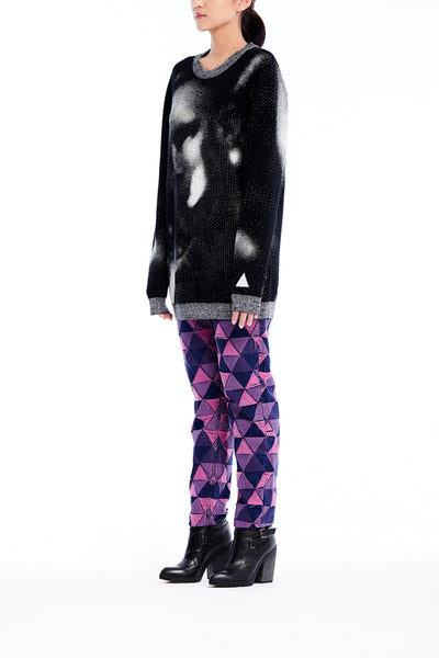 Sean Collection- BPM Image Graphic Jacquard Knitwear- B/W