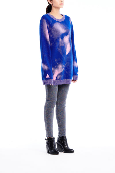 Sean Collection- BPM Image Graphic Jacquard Knitwear- Blue/Pink