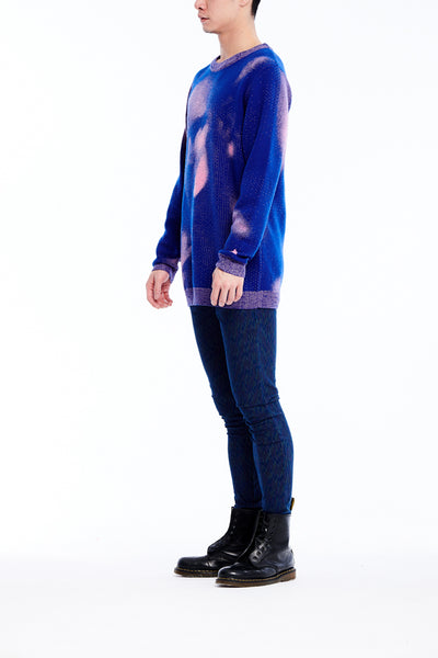 Sean Collection- BPM Image Graphic Jacquard Knitwear- Blue/Pink
