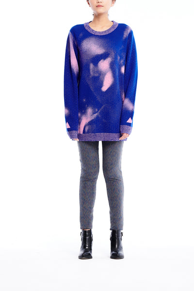 Sean Collection- BPM Image Graphic Jacquard Knitwear- Blue/Pink