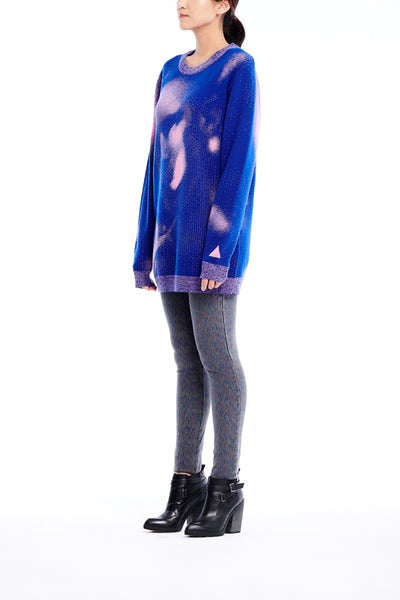 Sean Collection- BPM Image Graphic Jacquard Knitwear- Blue/Pink
