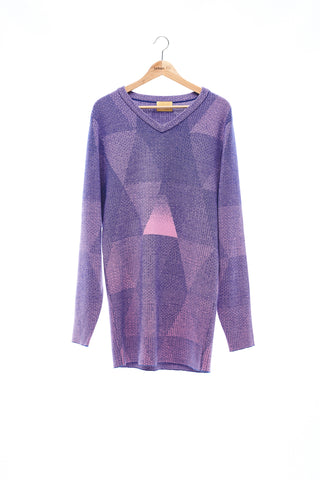 Sean Collection- Triangle Image Graphic Jacquard Knitwear- Blue/Pink