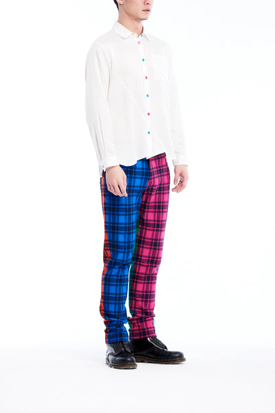 Sean Collection- Silk/Cotton Asymmetric Cutting Shirt- White