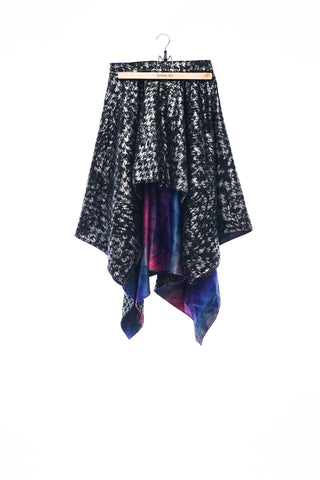 Sean Collection- Silver Coating Houndstooth Square Skirt