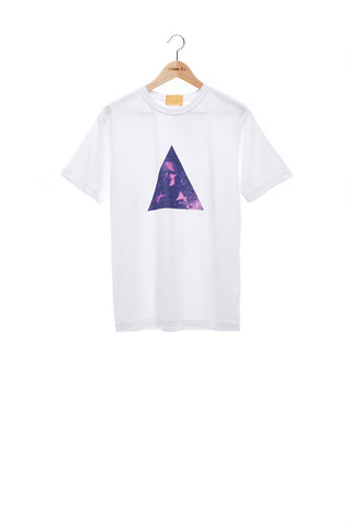 Sean Collection- BPM Inspired Triangle Graphic T-Shirt -White