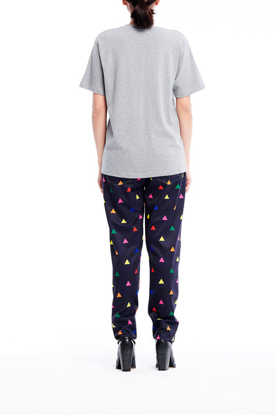 Sean Collection- BPM Inspired Rainbow Triangle Graphic T-Shirt -Gray