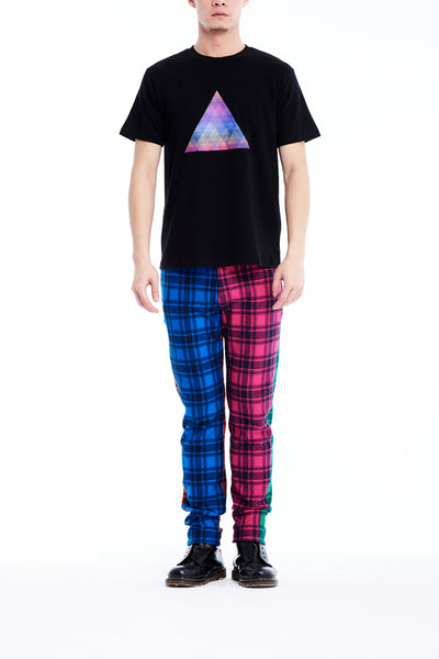 Sean Collection- BPM Inspired Rainbow Triangle Graphic T-Shirt -Black