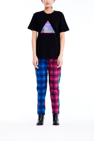 Sean Collection- BPM Inspired Rainbow Triangle Graphic T-Shirt -Black