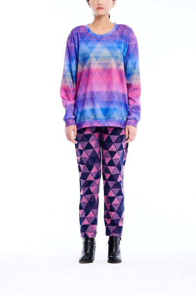 Sean Collection- BPM Inspired Triangle Graphic Full Print Sweatshirt