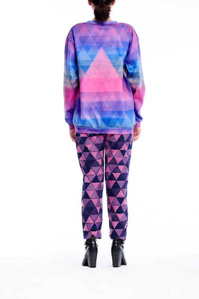 Sean Collection- BPM Inspired Triangle Graphic Full Print Sweatshirt