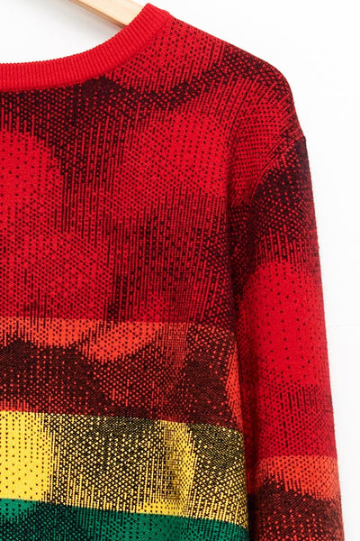 Slade Collection- Rainbow Colour Knitted Sparkle Dots Jacquard Top - Johan Ku Shop
