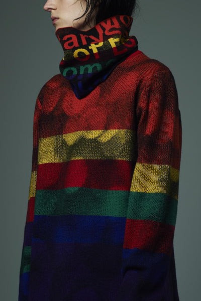Slade Collection- Rainbow Colour Knitted Sparkle Dots Jacquard Top - Johan Ku Shop