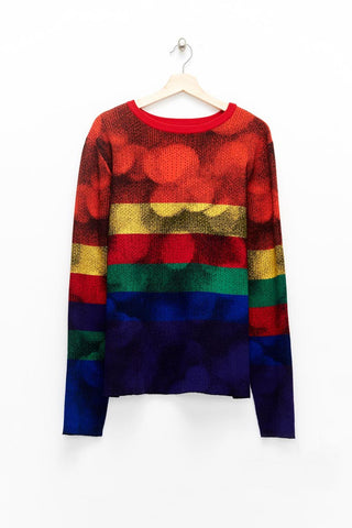 Slade Collection- Rainbow Colour Knitted Sparkle Dots Jacquard Top - Johan Ku Shop