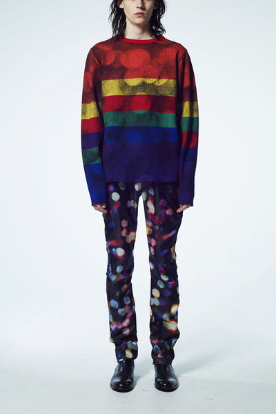 Slade Collection- Rainbow Colour Knitted Sparkle Dots Jacquard Top - Johan Ku Shop
