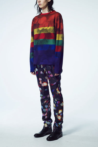 Slade Collection- Rainbow Colour Knitted Sparkle Dots Jacquard Top - Johan Ku Shop