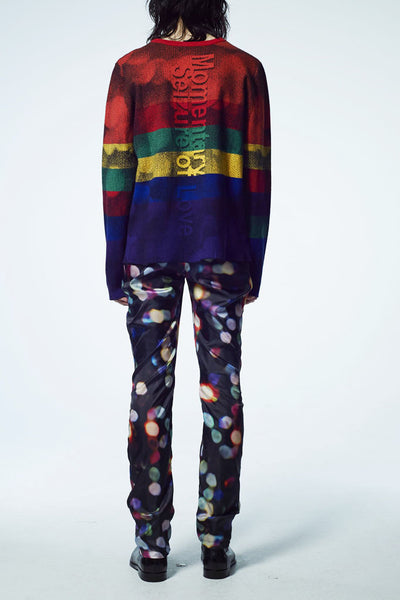 Slade Collection- Rainbow Colour Knitted Sparkle Dots Jacquard Top - Johan Ku Shop